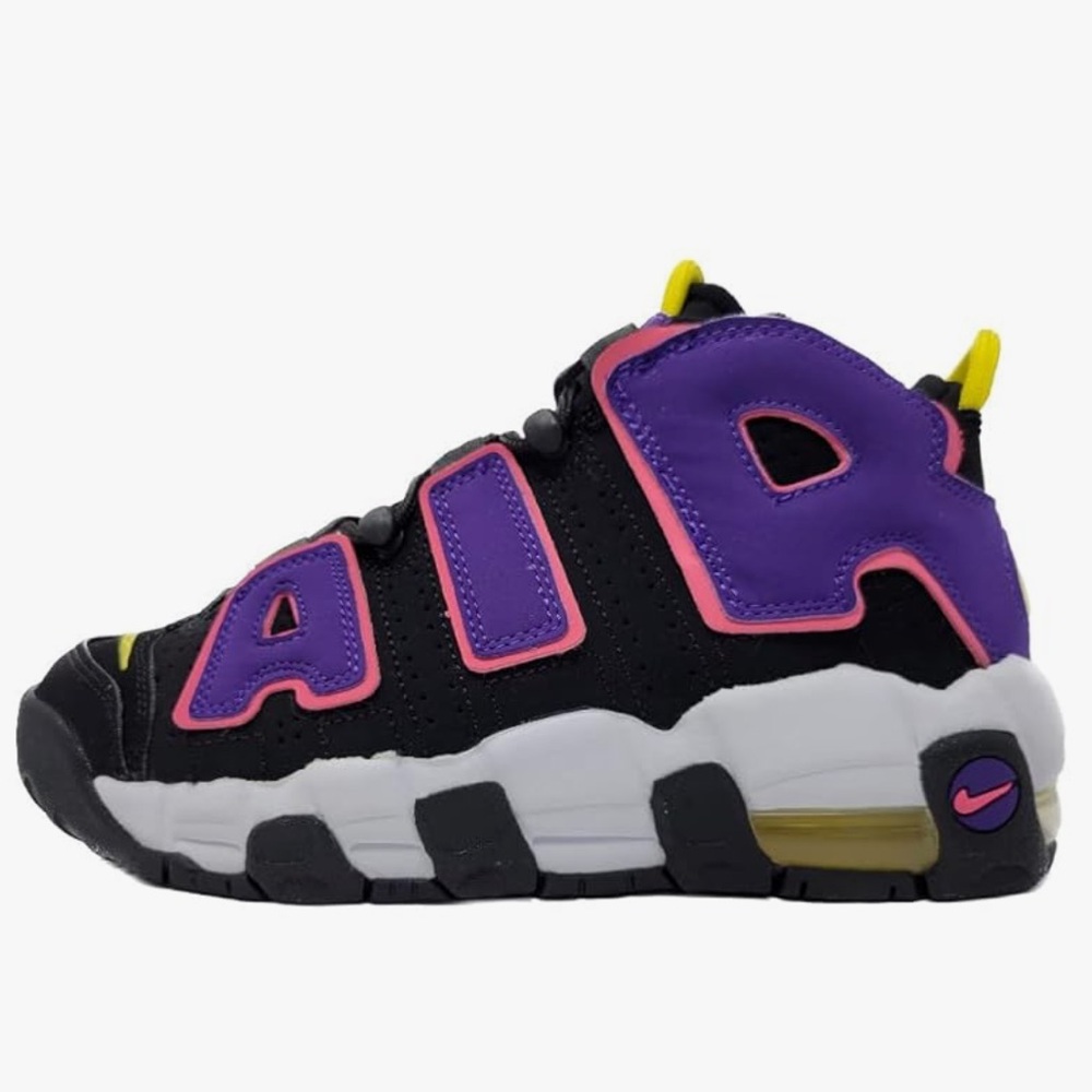 Nike Kids Air More Uptempo Black Purple Pink Yellow Sneakers